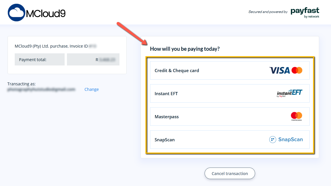 Choose Payment Method