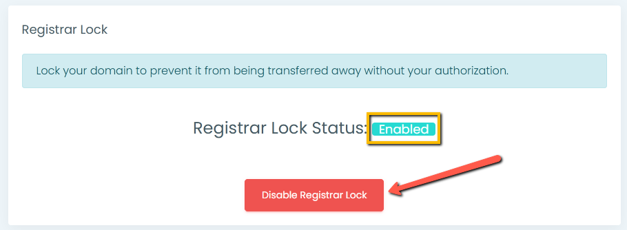 Enable or Disable Registrar Lock