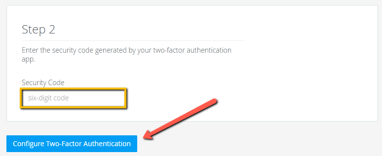 Configure 2FA