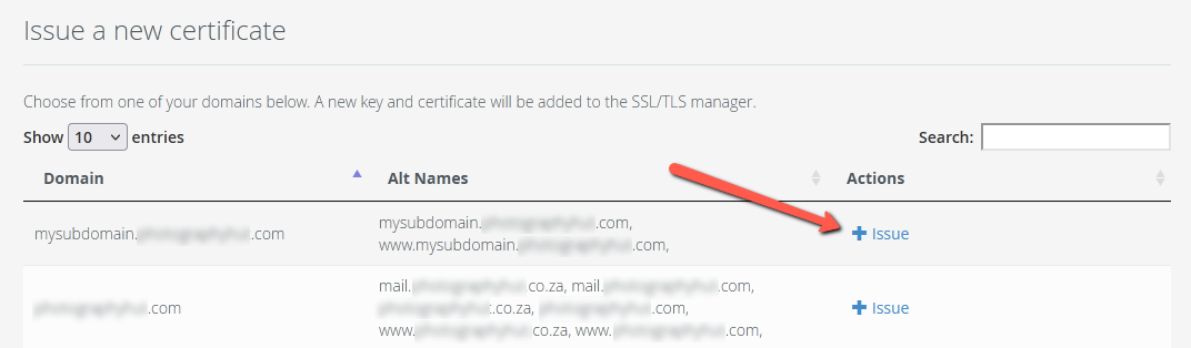 Issue Certificate