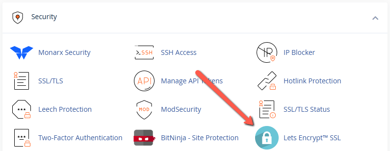 Select Let's Encrypt SSL