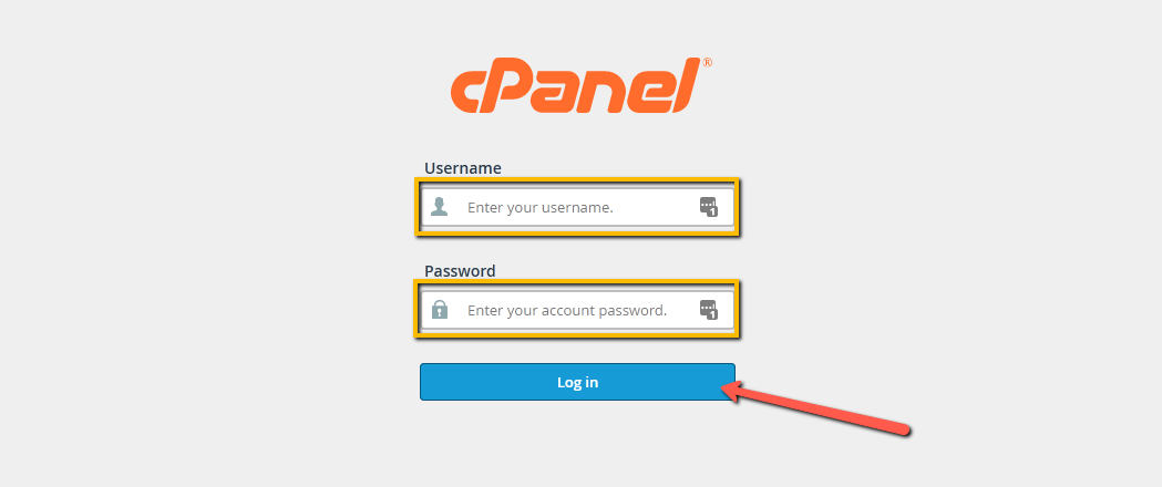 Log In to cPanel