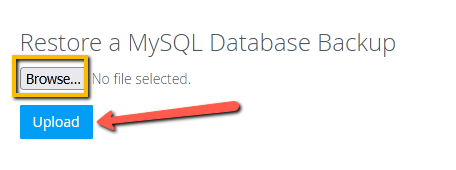 Restore MySQL Database Backup